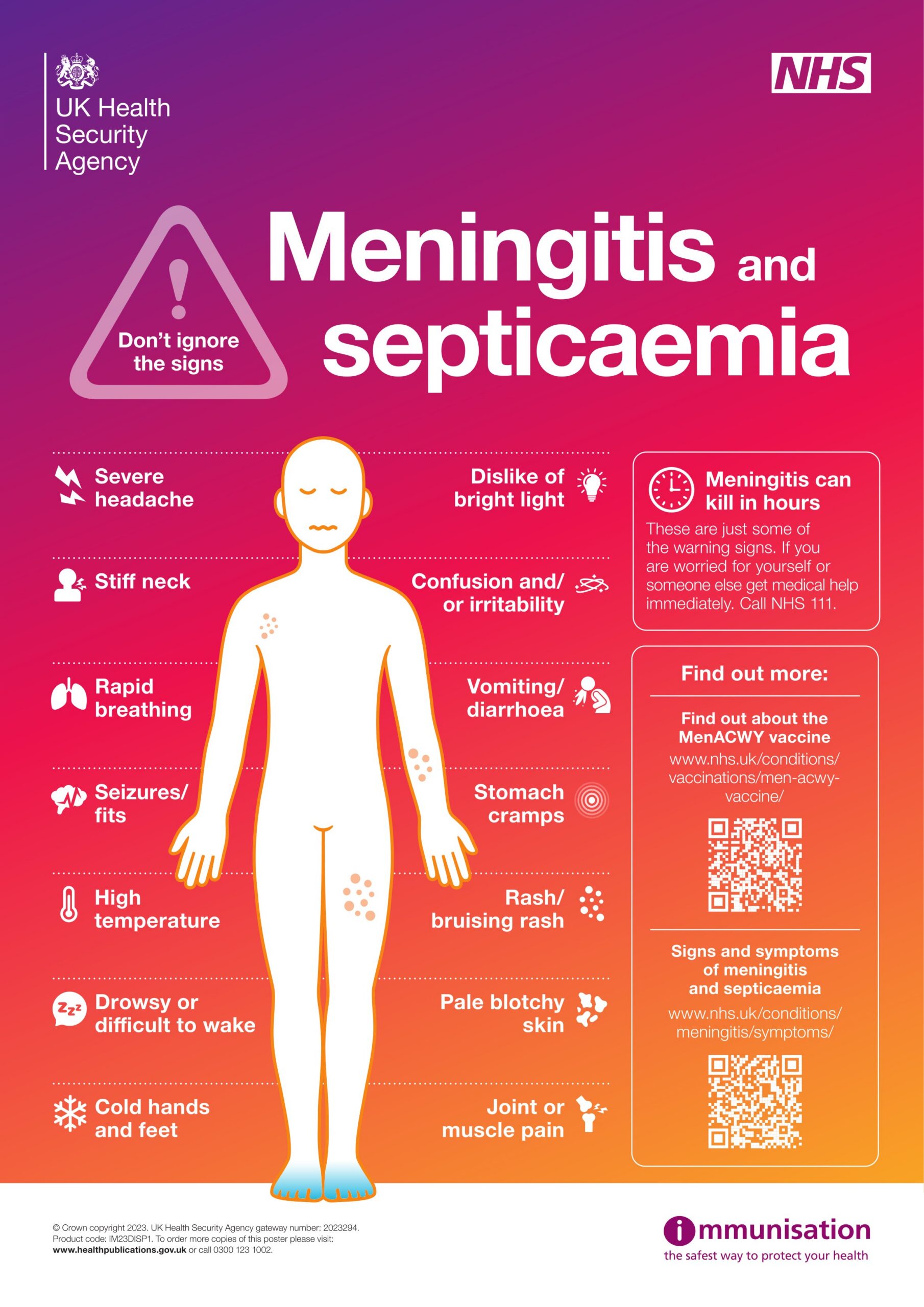 Meningitis and Septicaemia – Know the Signs